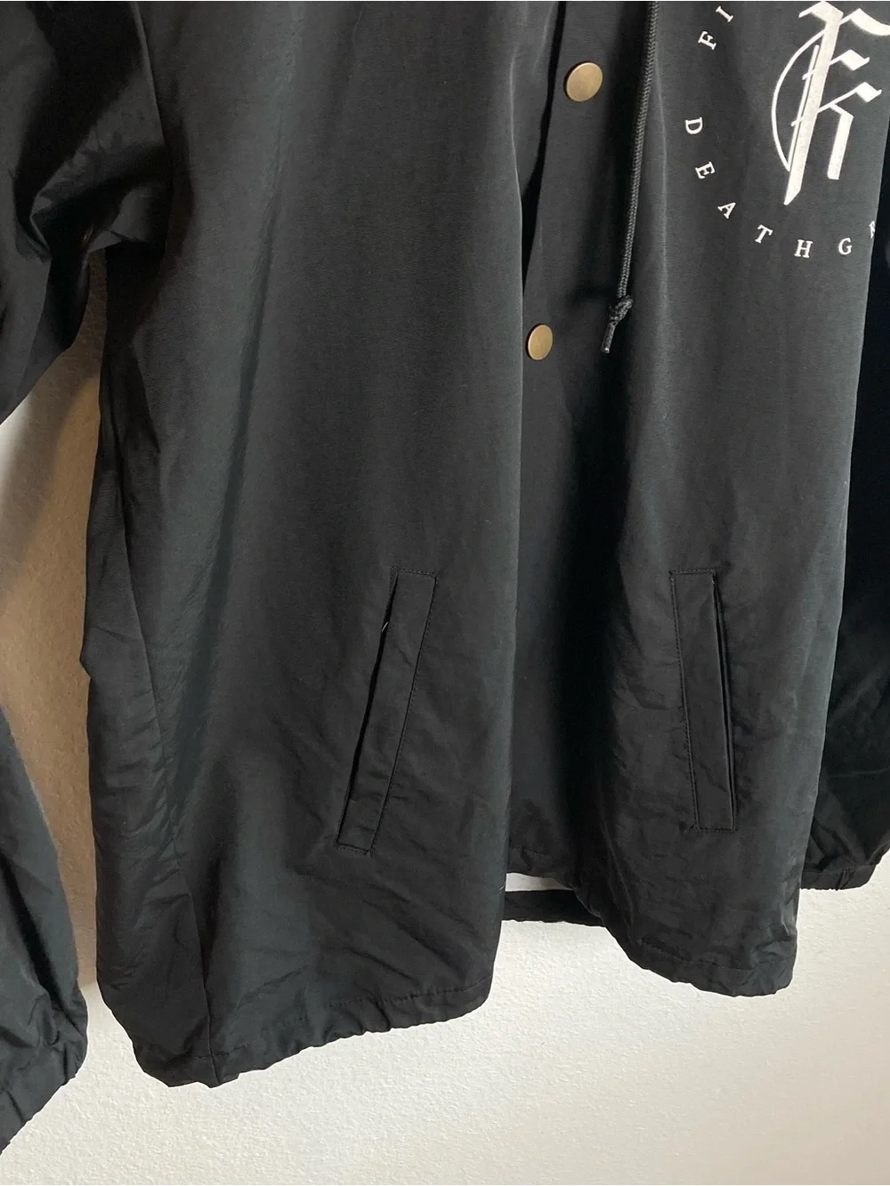 Fit For A King Deathgrip Windbreaker Size M with Hood And Metal Buttons Rock